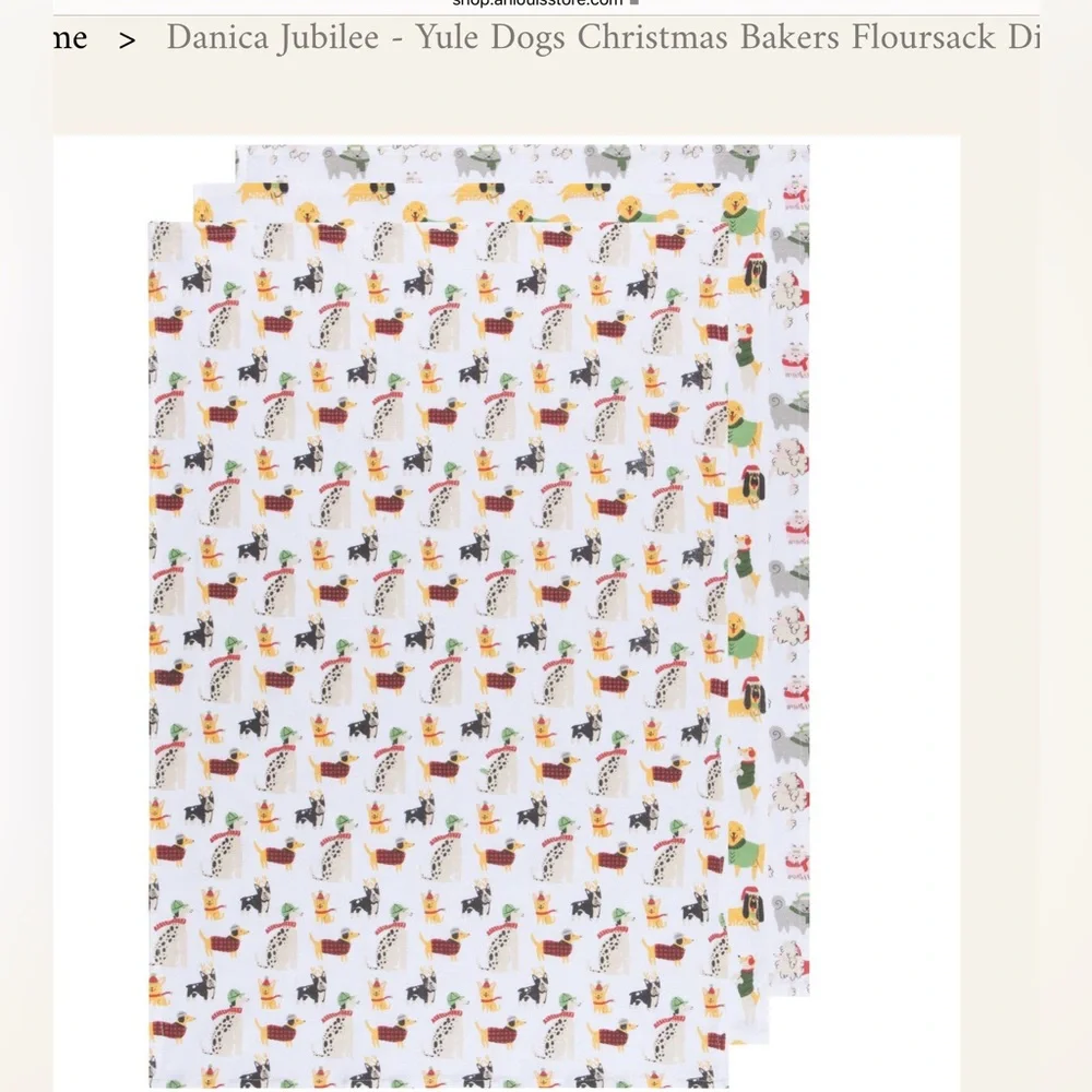 Danica Jubilee Floursack Dishtowels (Set of 3) | Yule Dog Christmas